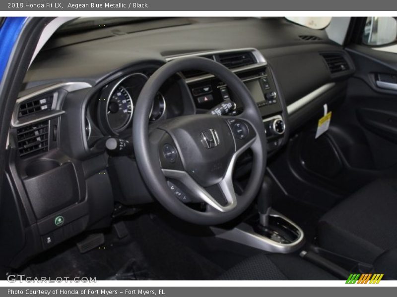 Aegean Blue Metallic / Black 2018 Honda Fit LX