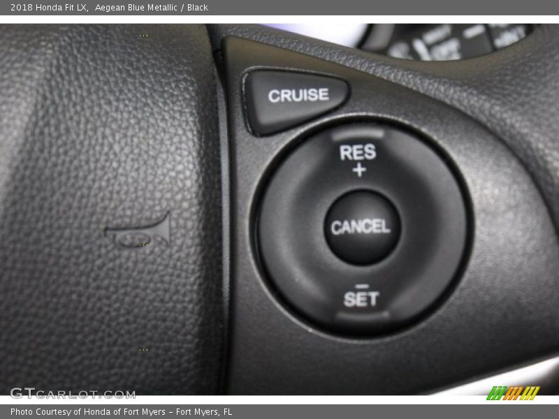 Aegean Blue Metallic / Black 2018 Honda Fit LX