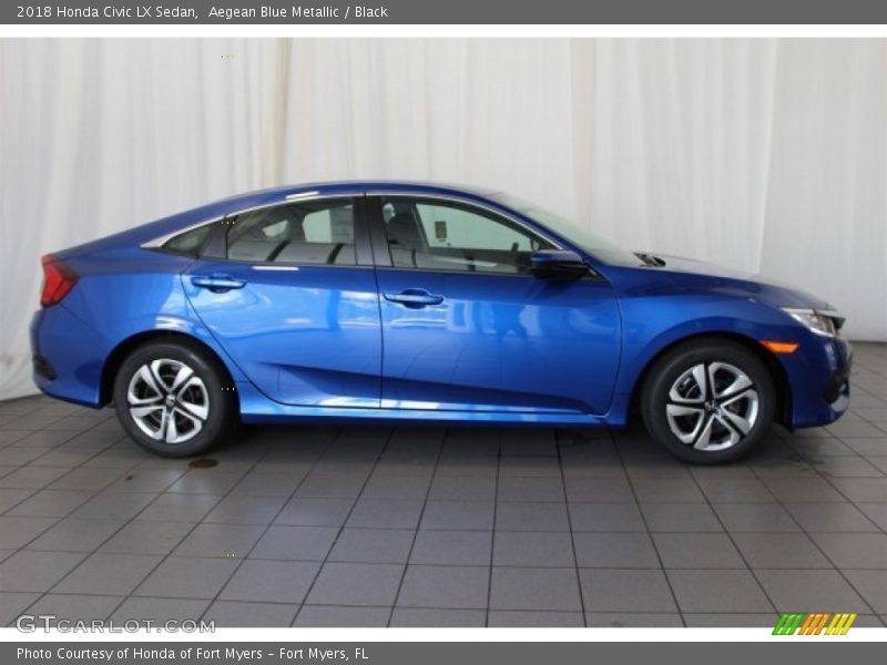 Aegean Blue Metallic / Black 2018 Honda Civic LX Sedan