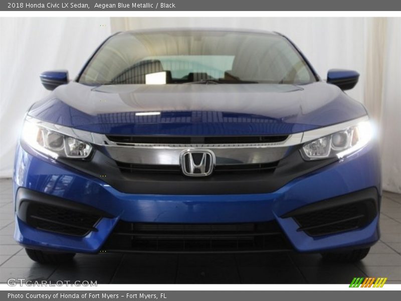 Aegean Blue Metallic / Black 2018 Honda Civic LX Sedan