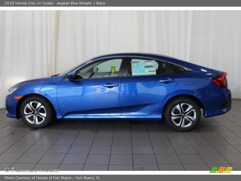 Aegean Blue Metallic / Black 2018 Honda Civic LX Sedan