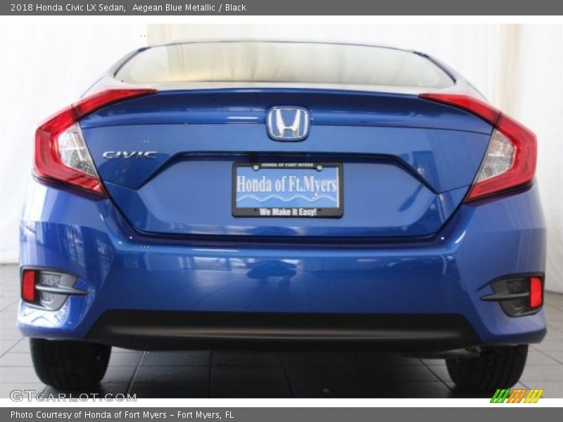 Aegean Blue Metallic / Black 2018 Honda Civic LX Sedan