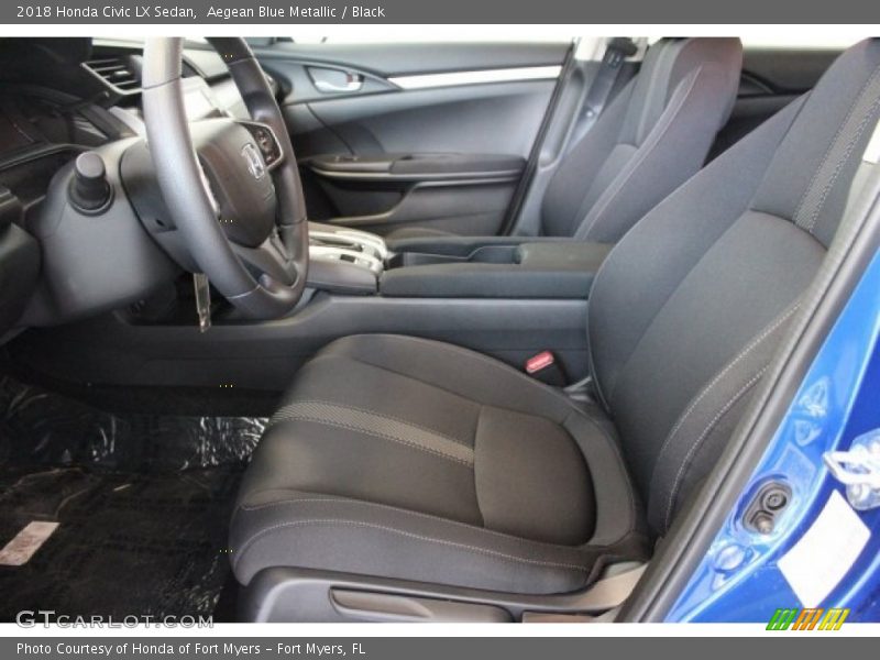 Aegean Blue Metallic / Black 2018 Honda Civic LX Sedan