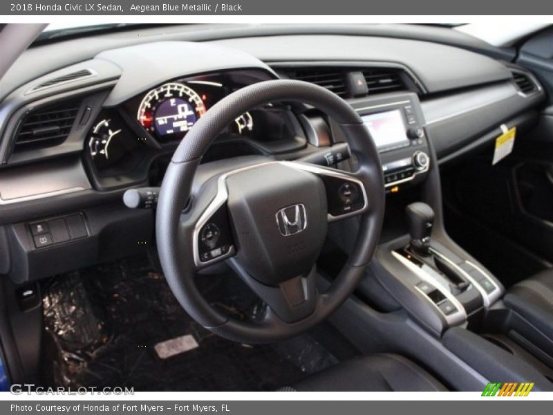 Aegean Blue Metallic / Black 2018 Honda Civic LX Sedan