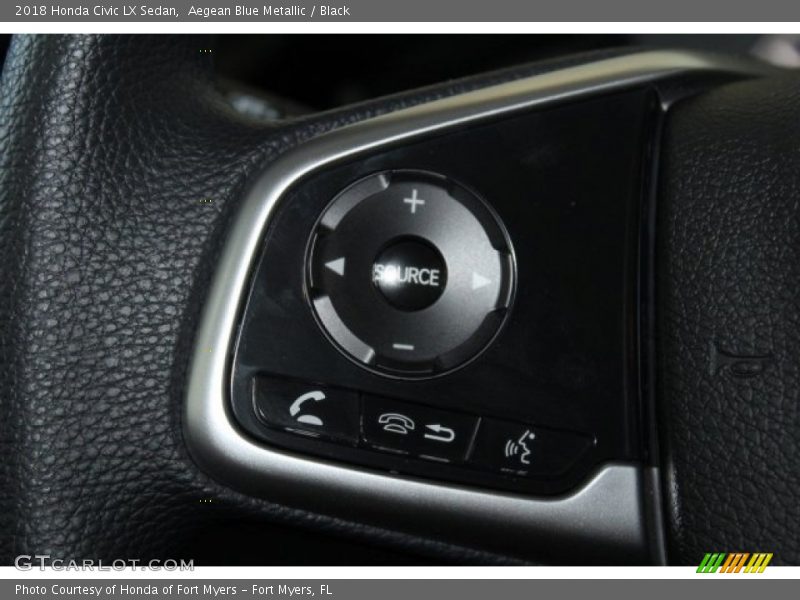 Aegean Blue Metallic / Black 2018 Honda Civic LX Sedan