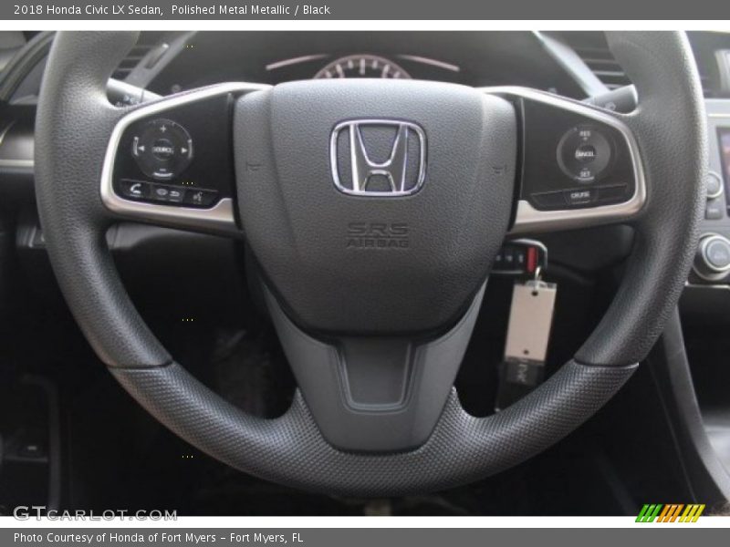 Polished Metal Metallic / Black 2018 Honda Civic LX Sedan