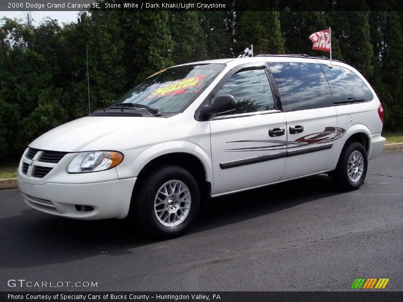 Stone White / Dark Khaki/Light Graystone 2006 Dodge Grand Caravan SE