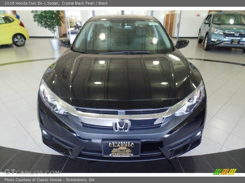 Crystal Black Pearl / Black 2018 Honda Civic EX-L Sedan