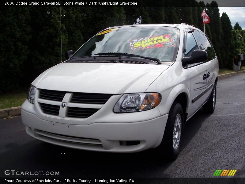 Stone White / Dark Khaki/Light Graystone 2006 Dodge Grand Caravan SE