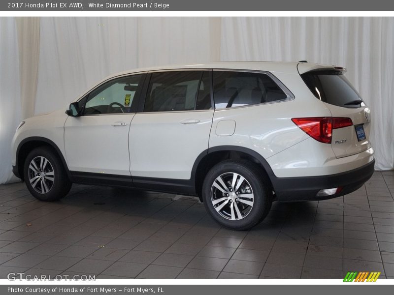White Diamond Pearl / Beige 2017 Honda Pilot EX AWD