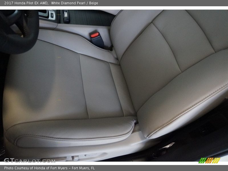 White Diamond Pearl / Beige 2017 Honda Pilot EX AWD