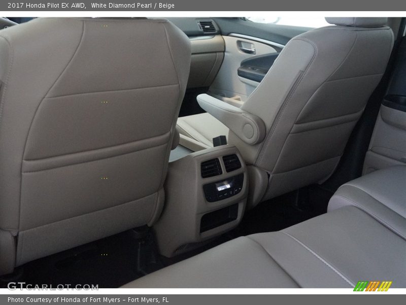 White Diamond Pearl / Beige 2017 Honda Pilot EX AWD