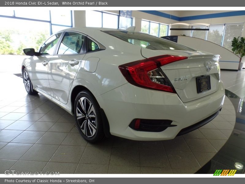 White Orchid Pearl / Black 2018 Honda Civic EX-L Sedan