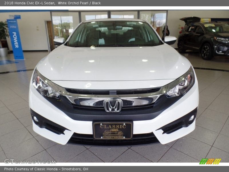 White Orchid Pearl / Black 2018 Honda Civic EX-L Sedan