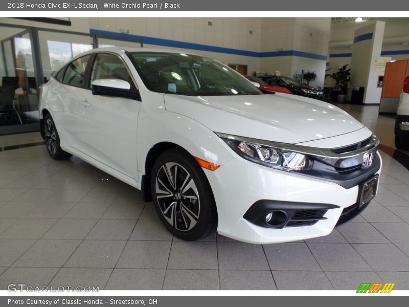 White Orchid Pearl / Black 2018 Honda Civic EX-L Sedan