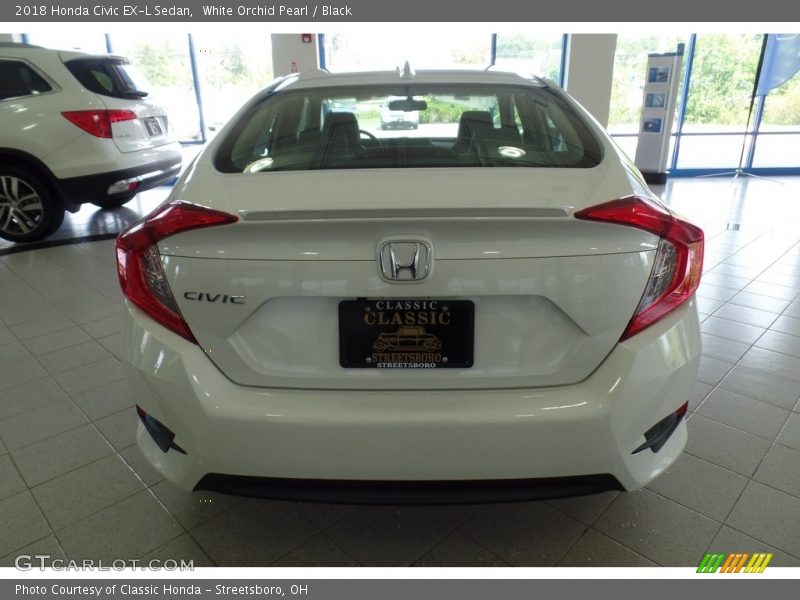 White Orchid Pearl / Black 2018 Honda Civic EX-L Sedan