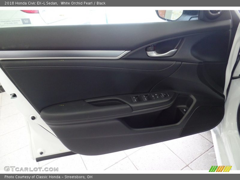 White Orchid Pearl / Black 2018 Honda Civic EX-L Sedan