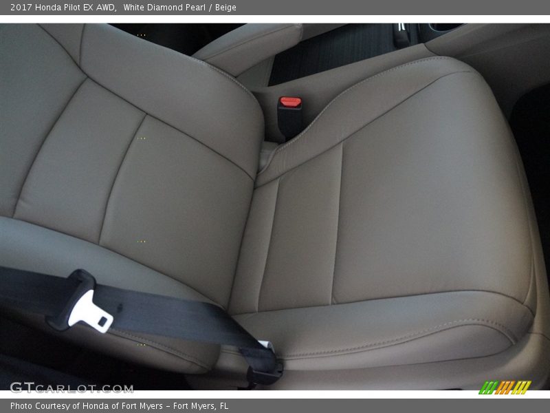 White Diamond Pearl / Beige 2017 Honda Pilot EX AWD