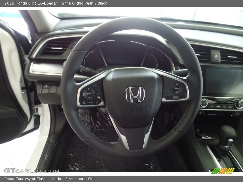 White Orchid Pearl / Black 2018 Honda Civic EX-L Sedan