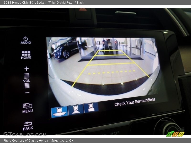 White Orchid Pearl / Black 2018 Honda Civic EX-L Sedan