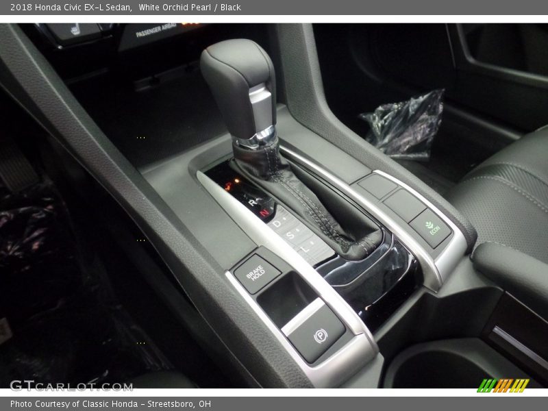White Orchid Pearl / Black 2018 Honda Civic EX-L Sedan