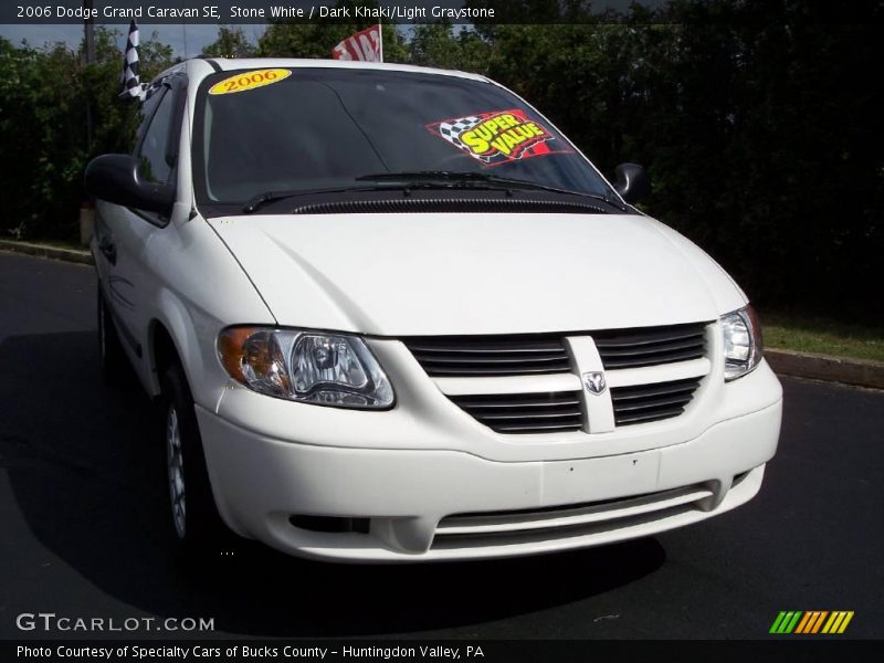 Stone White / Dark Khaki/Light Graystone 2006 Dodge Grand Caravan SE