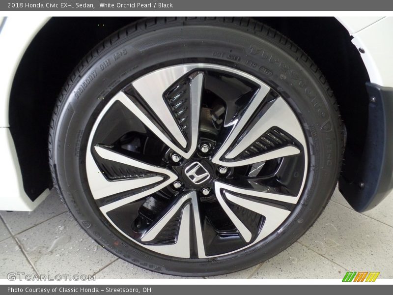 White Orchid Pearl / Black 2018 Honda Civic EX-L Sedan