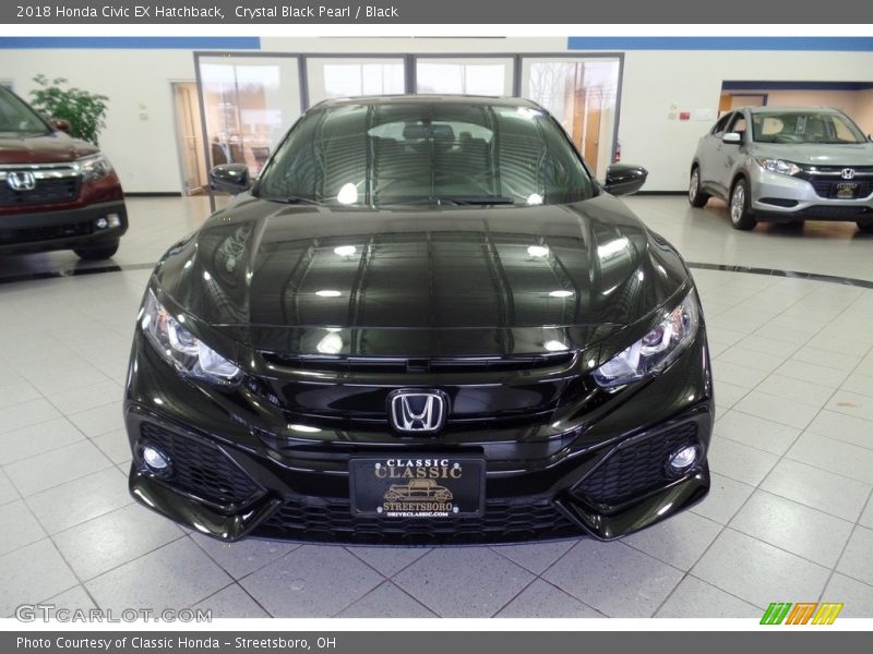 Crystal Black Pearl / Black 2018 Honda Civic EX Hatchback