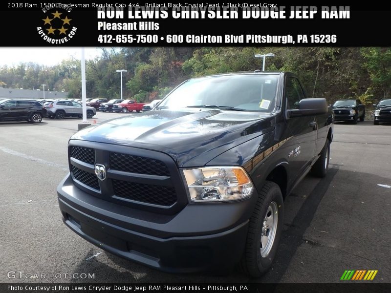 Brilliant Black Crystal Pearl / Black/Diesel Gray 2018 Ram 1500 Tradesman Regular Cab 4x4
