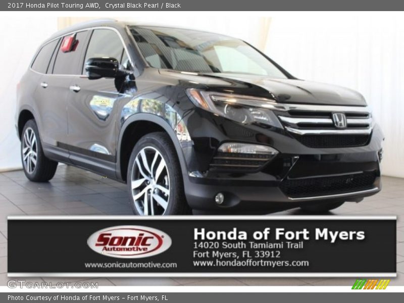 Crystal Black Pearl / Black 2017 Honda Pilot Touring AWD