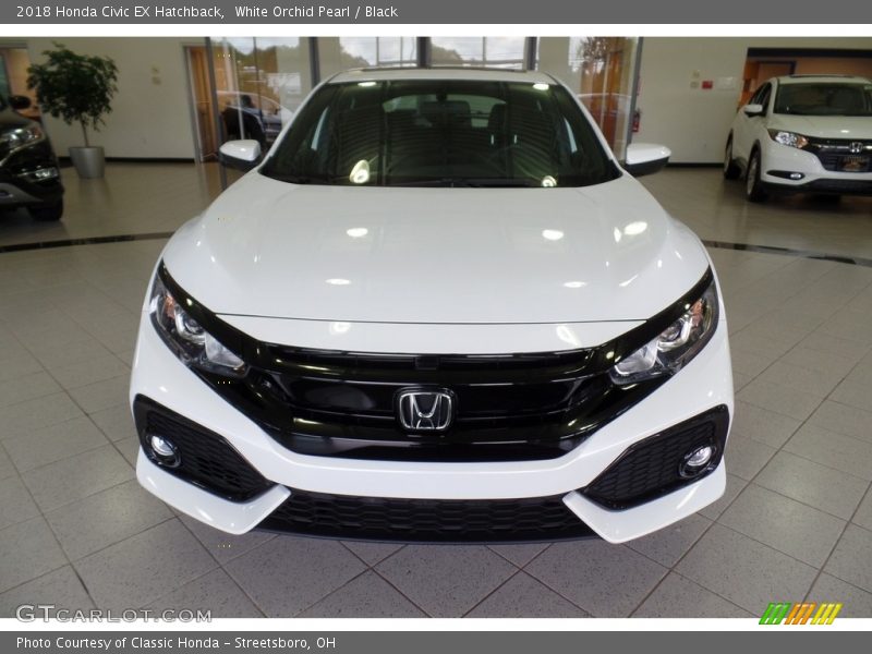 White Orchid Pearl / Black 2018 Honda Civic EX Hatchback