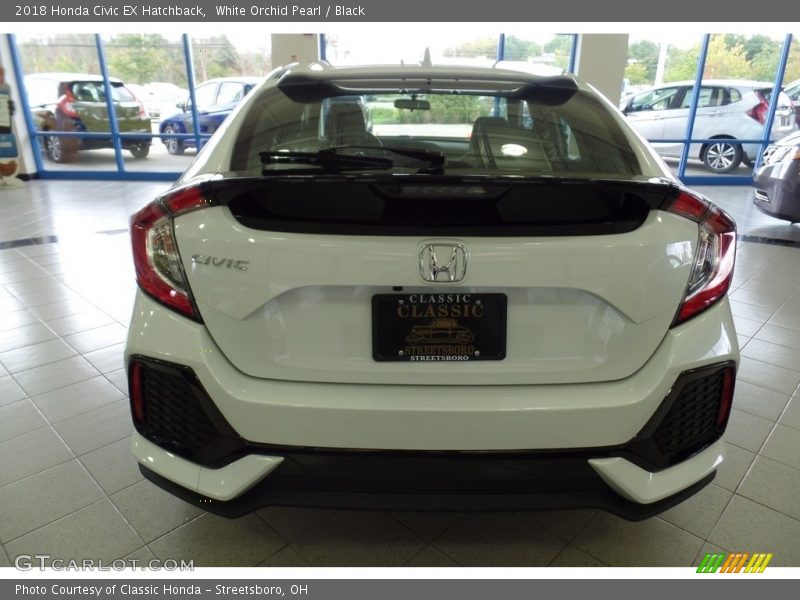 White Orchid Pearl / Black 2018 Honda Civic EX Hatchback