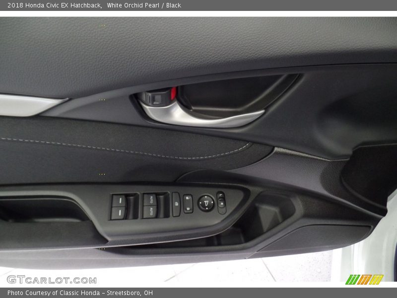 White Orchid Pearl / Black 2018 Honda Civic EX Hatchback