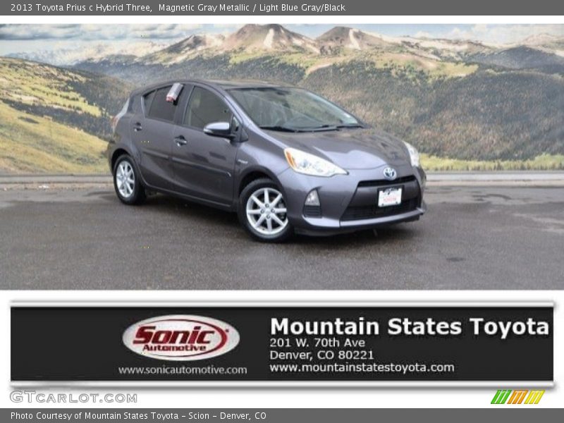 Magnetic Gray Metallic / Light Blue Gray/Black 2013 Toyota Prius c Hybrid Three