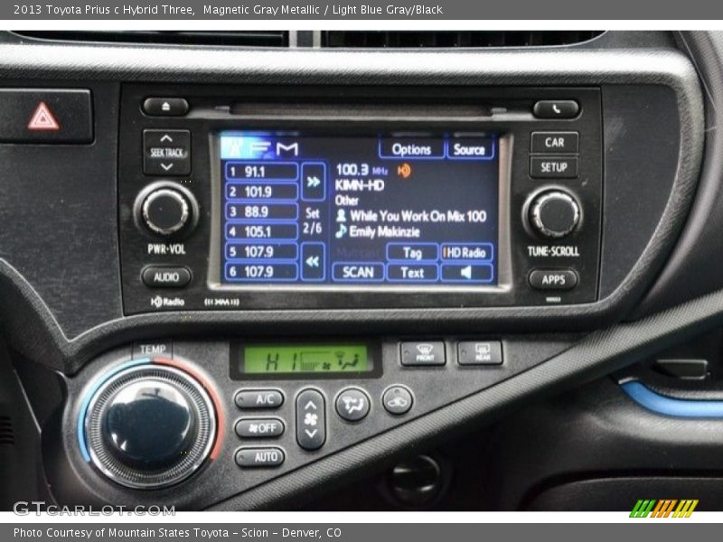 Magnetic Gray Metallic / Light Blue Gray/Black 2013 Toyota Prius c Hybrid Three