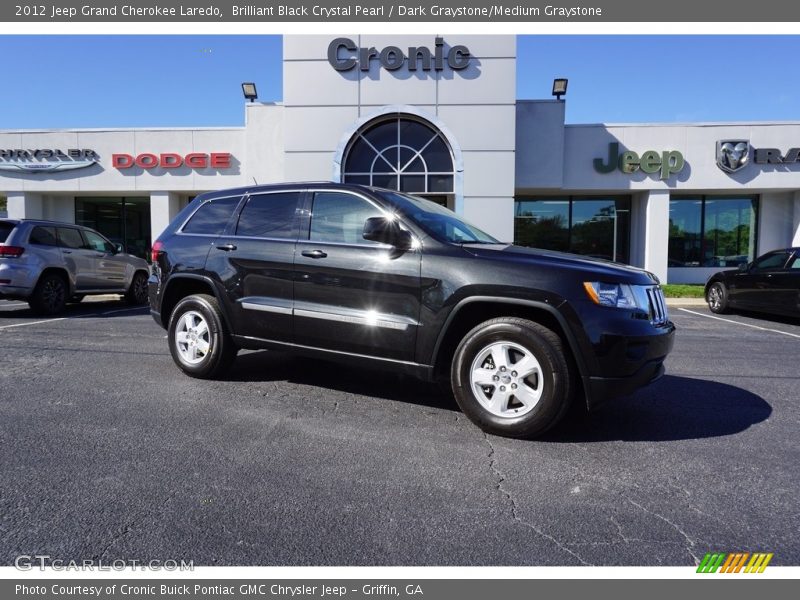 Brilliant Black Crystal Pearl / Dark Graystone/Medium Graystone 2012 Jeep Grand Cherokee Laredo