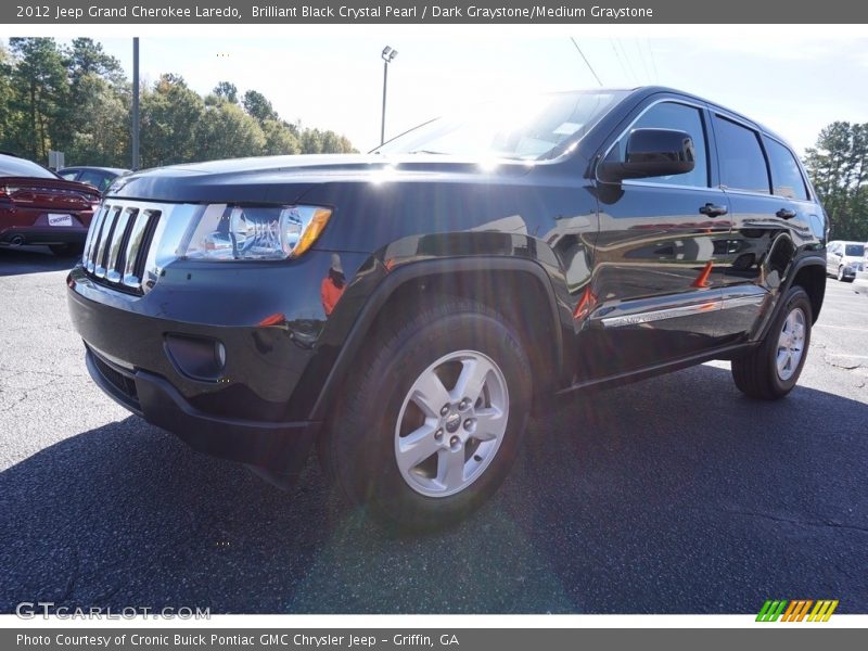 Brilliant Black Crystal Pearl / Dark Graystone/Medium Graystone 2012 Jeep Grand Cherokee Laredo