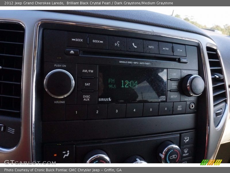 Brilliant Black Crystal Pearl / Dark Graystone/Medium Graystone 2012 Jeep Grand Cherokee Laredo