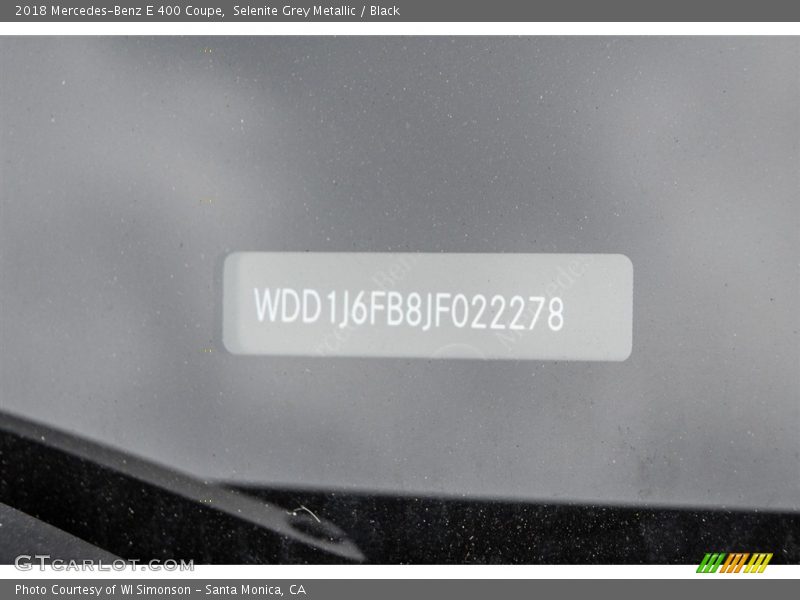Selenite Grey Metallic / Black 2018 Mercedes-Benz E 400 Coupe