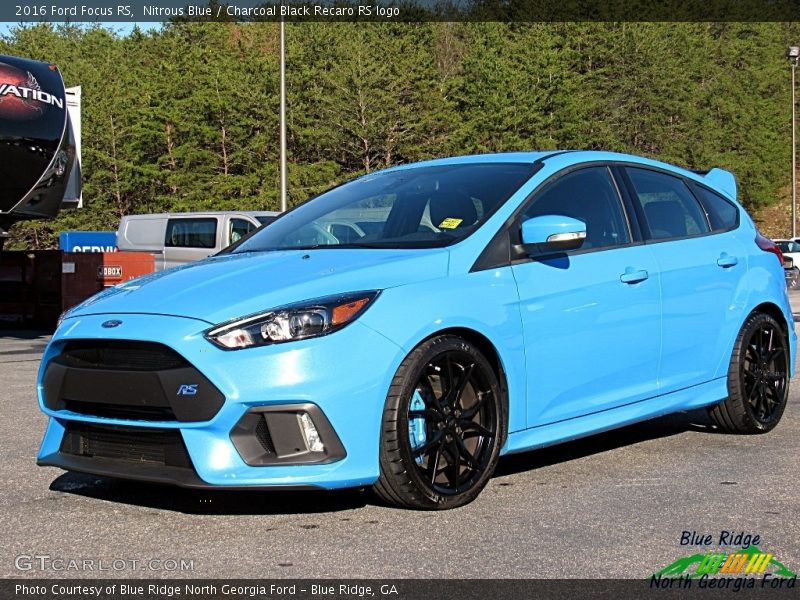 Nitrous Blue / Charcoal Black Recaro RS logo 2016 Ford Focus RS