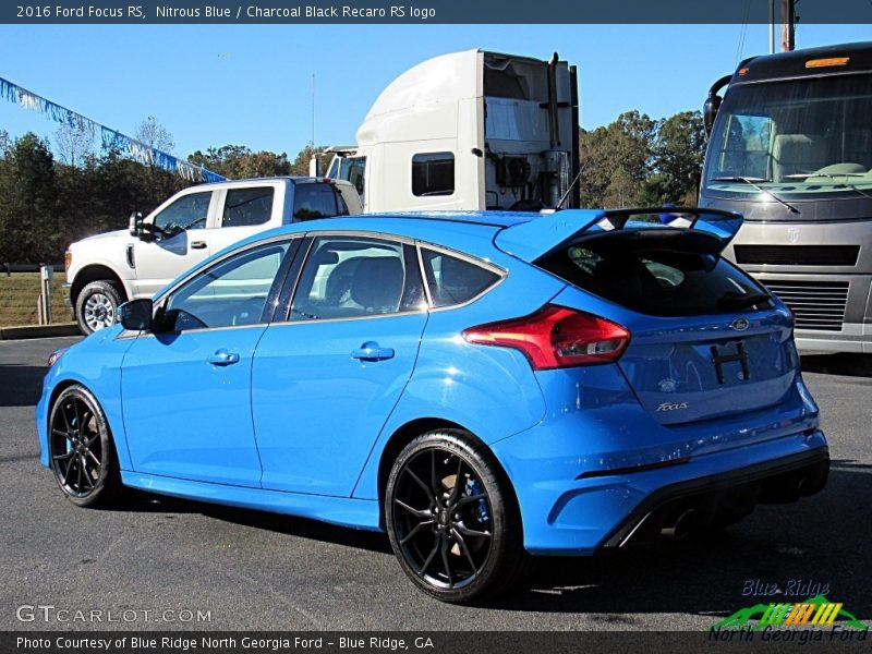 Nitrous Blue / Charcoal Black Recaro RS logo 2016 Ford Focus RS