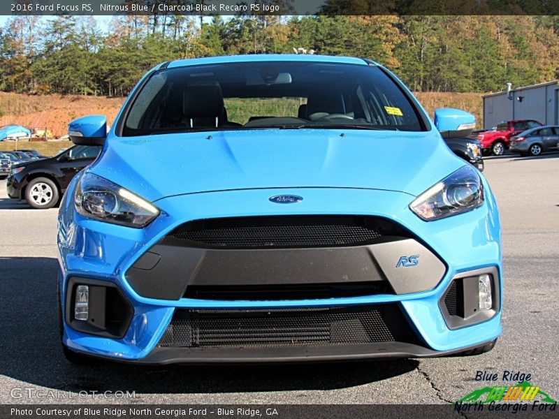 Nitrous Blue / Charcoal Black Recaro RS logo 2016 Ford Focus RS
