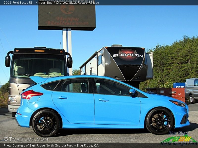 Nitrous Blue / Charcoal Black Recaro RS logo 2016 Ford Focus RS