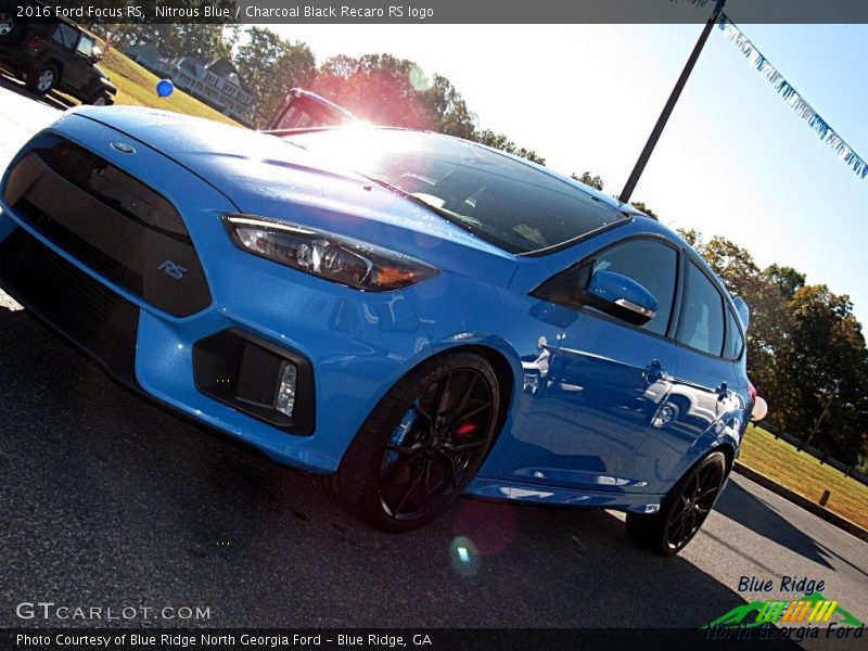 Nitrous Blue / Charcoal Black Recaro RS logo 2016 Ford Focus RS