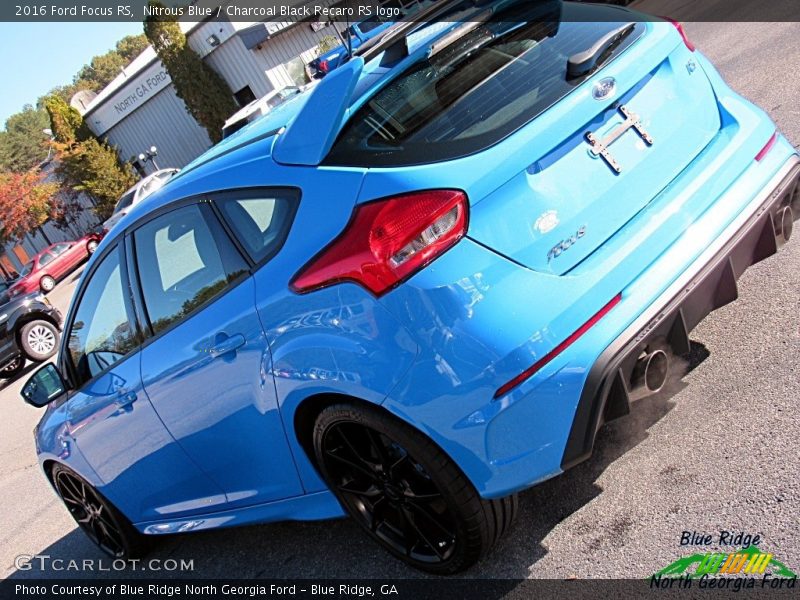 Nitrous Blue / Charcoal Black Recaro RS logo 2016 Ford Focus RS