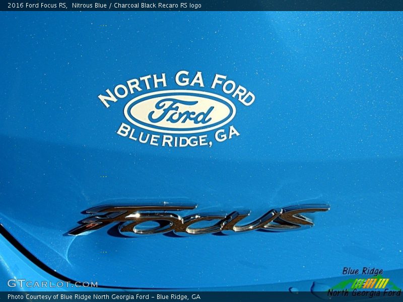 Nitrous Blue / Charcoal Black Recaro RS logo 2016 Ford Focus RS
