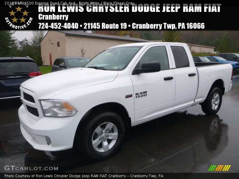 Bright White / Black/Diesel Gray 2018 Ram 1500 Express Quad Cab 4x4