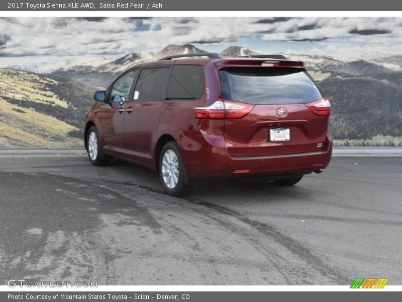 Salsa Red Pearl / Ash 2017 Toyota Sienna XLE AWD