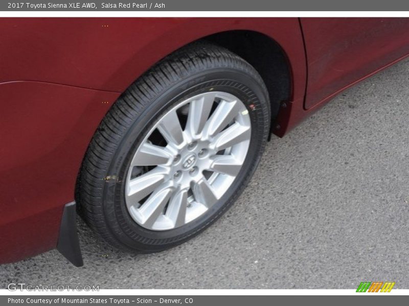 Salsa Red Pearl / Ash 2017 Toyota Sienna XLE AWD