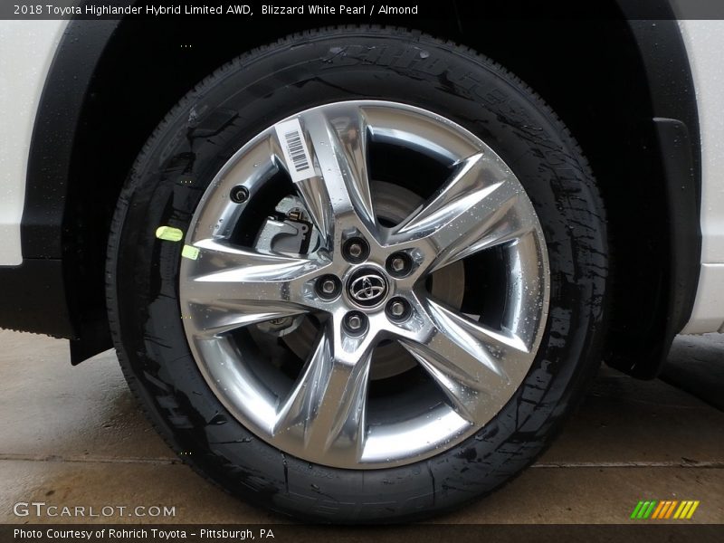 Blizzard White Pearl / Almond 2018 Toyota Highlander Hybrid Limited AWD